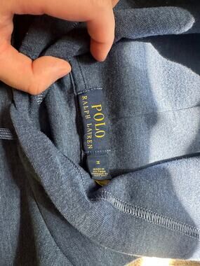 Polo Ralph Lauren Sweatshirt Blue Hoodie Heather Knit Pony Pullover Men M
